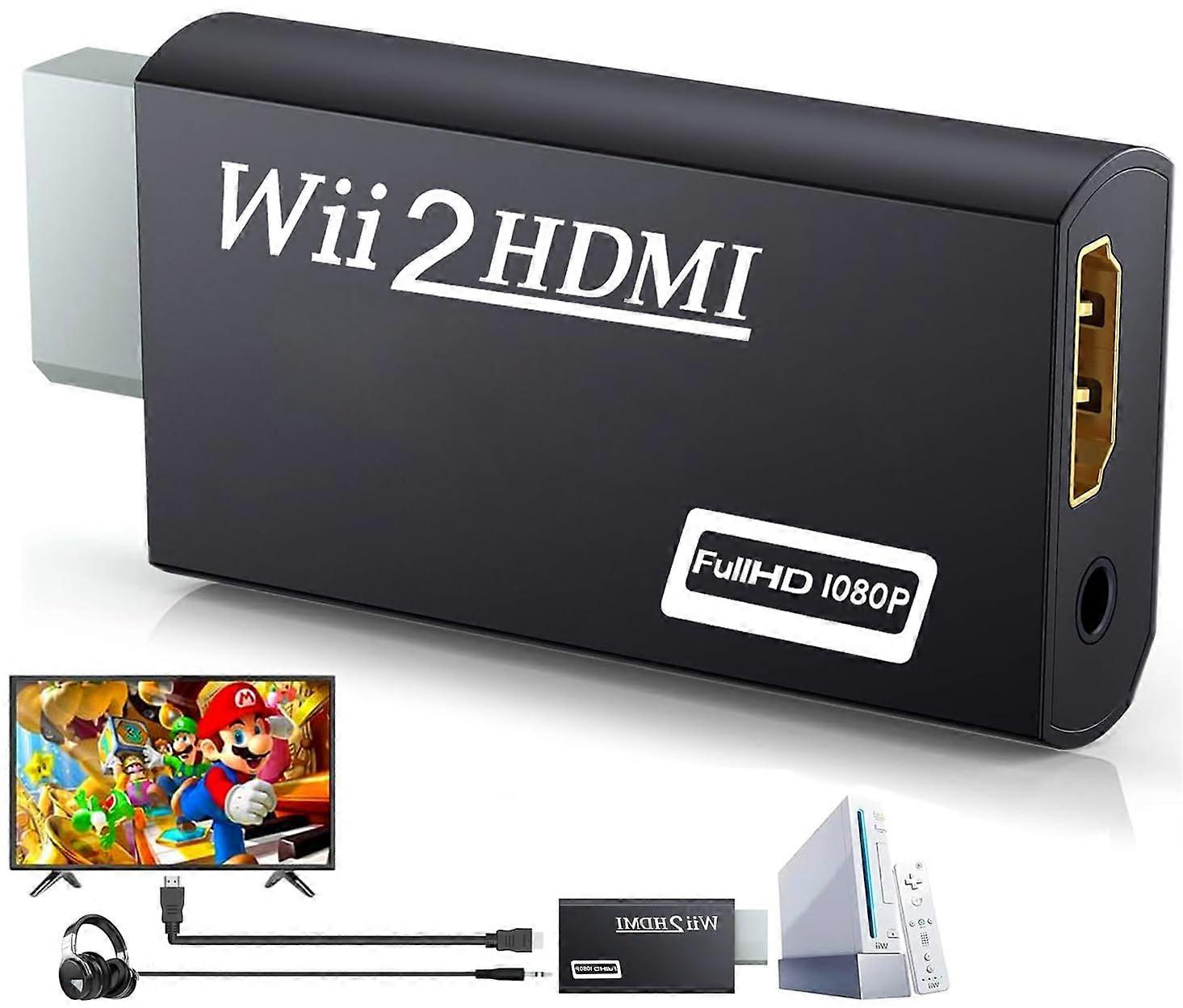 Wii to HDMI Adapter 1080p with Audio Output for Wii U HDTV Monitor Stable Signal Conversion