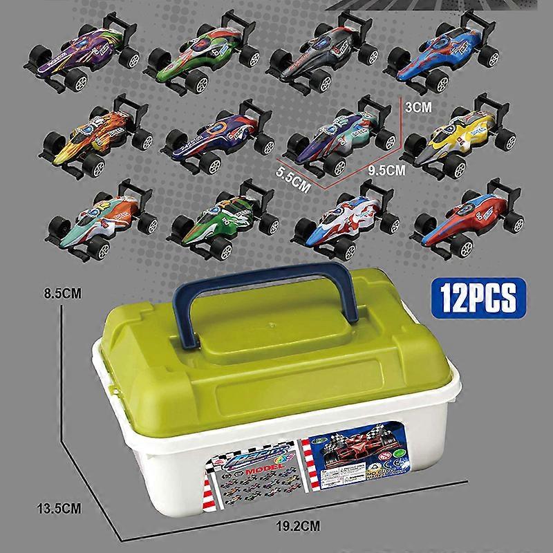 Ensemble de mod��les de voiture de course avec bo?te de rangement, jouets d'avion �� retirer pour gar?ons, v��hicule �� inertie coulissante, Kit