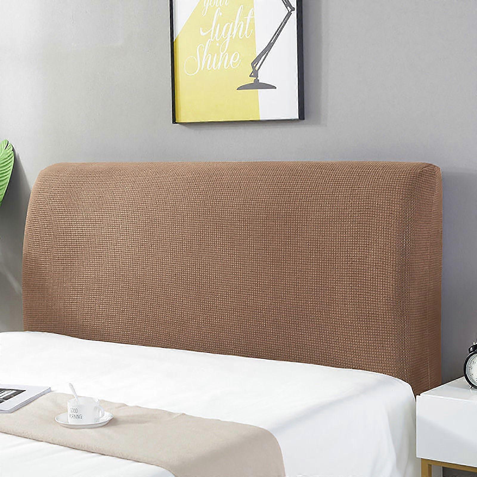 Light Brown Stretch Headboard Cover 190210cm Washable Removable Bed Headboard Protector for Bedroom