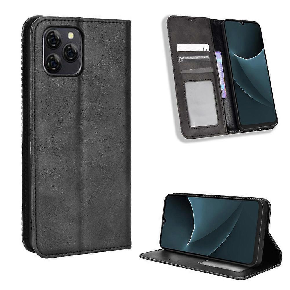 For Blackview A95 Magnetic Buckle Retro Texture Leather Phone Case