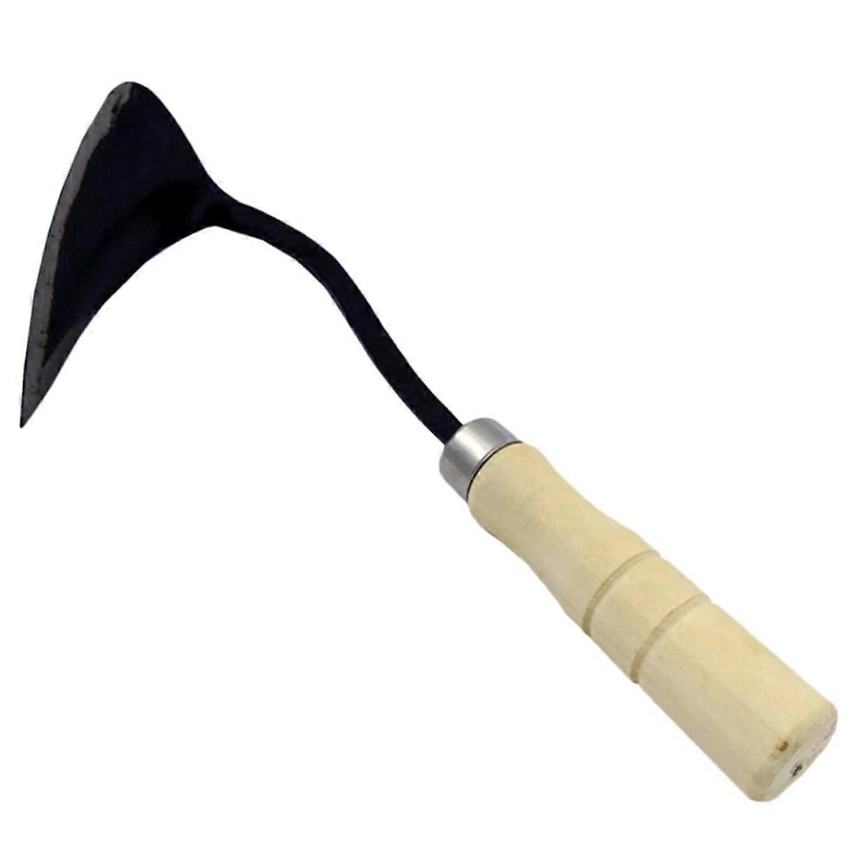 Garden Hoe Triangular Blade Hand Forged for Weeding with Ergonomic Wooden Handle