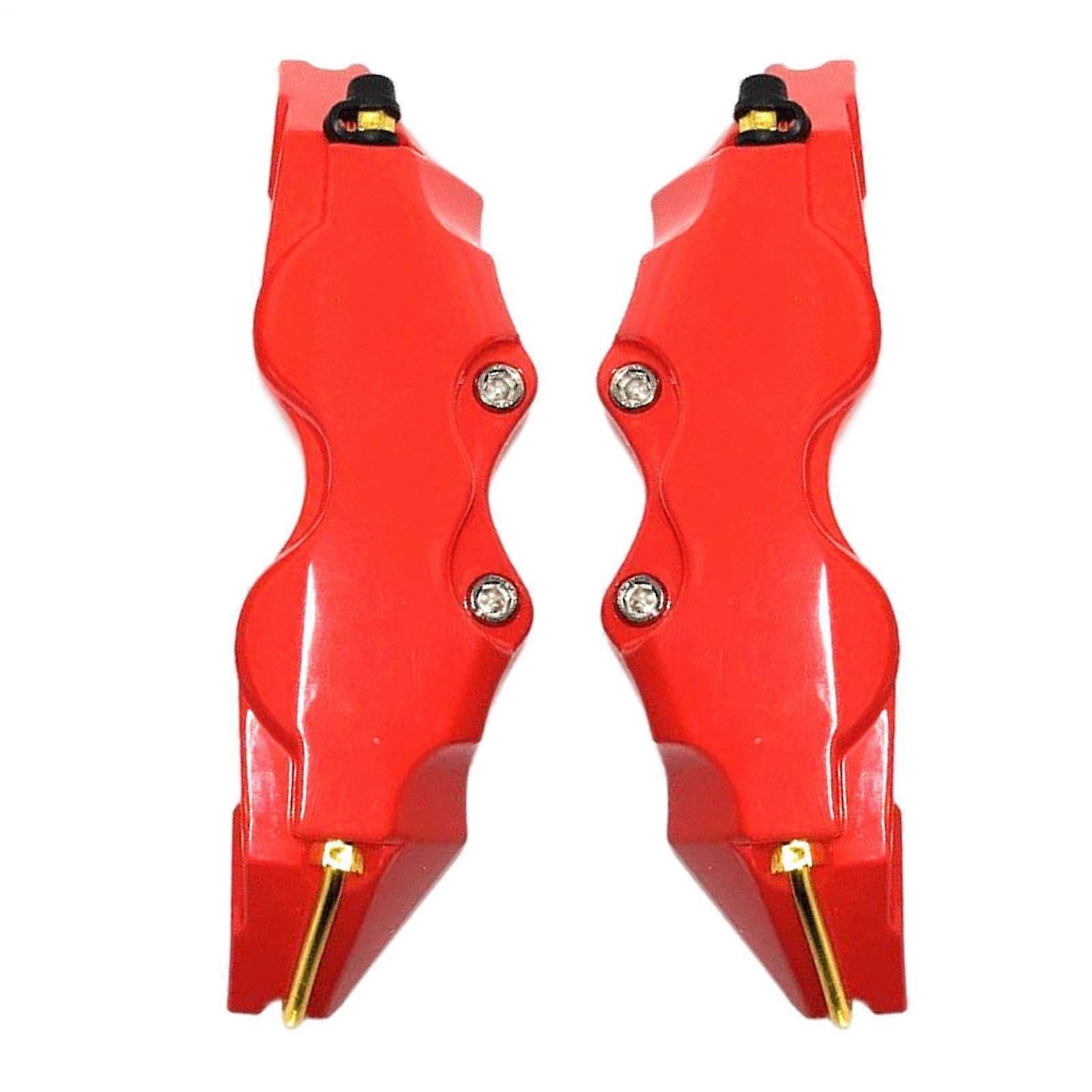 Universal Red Car Brake Caliper Covers with Wheel Hub Protector, Dust and Rust Protection