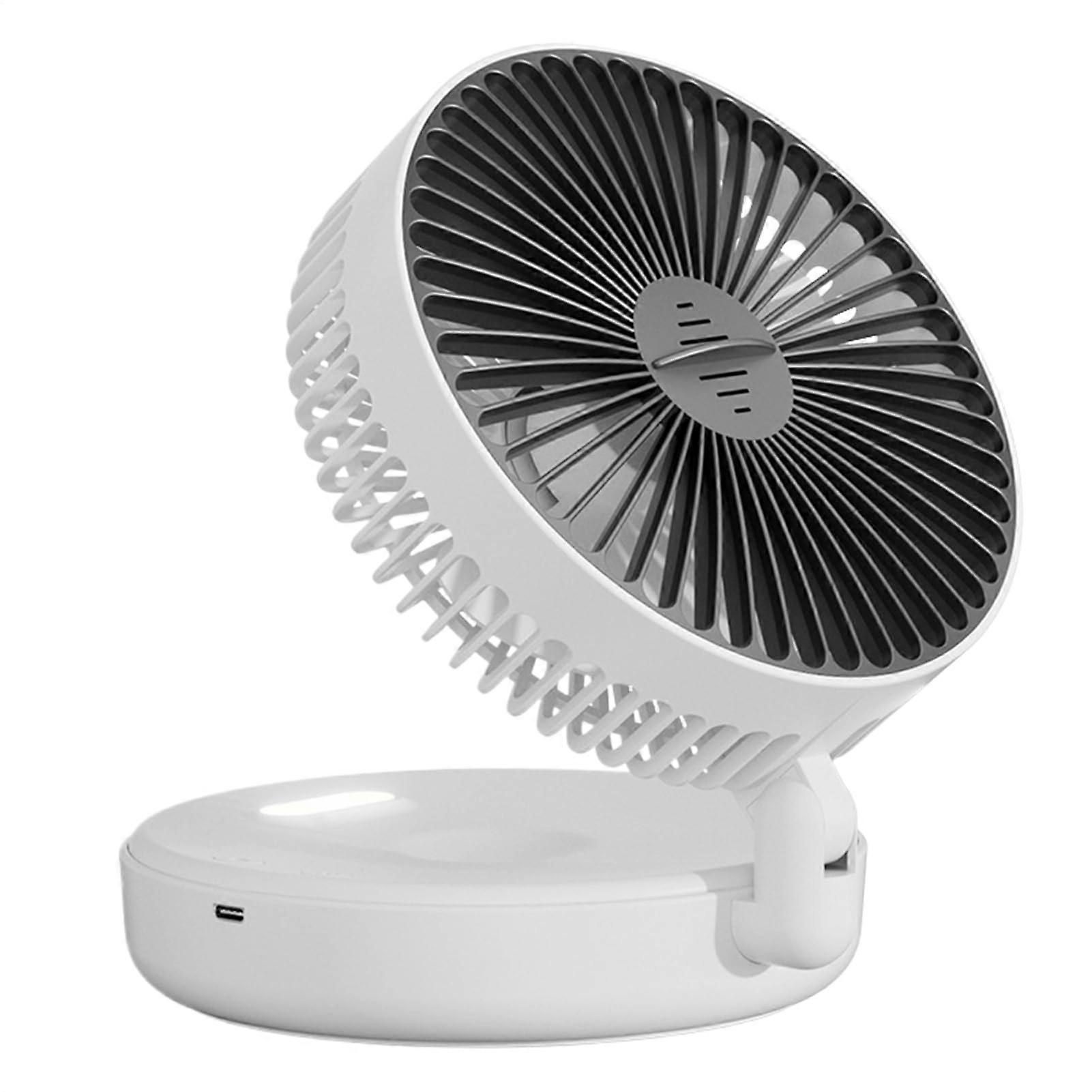 Air Circulator Fan with 5Speed Control, 360° Oscillation, Foldable Rechargeable Design, White