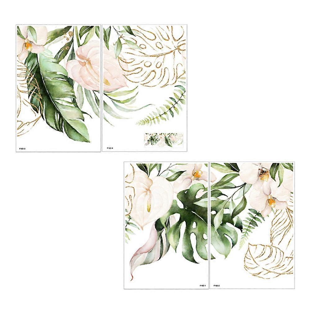 Tree Leaf Wall Sticker for Decor Natural Leaves Wall Decal 4sheets