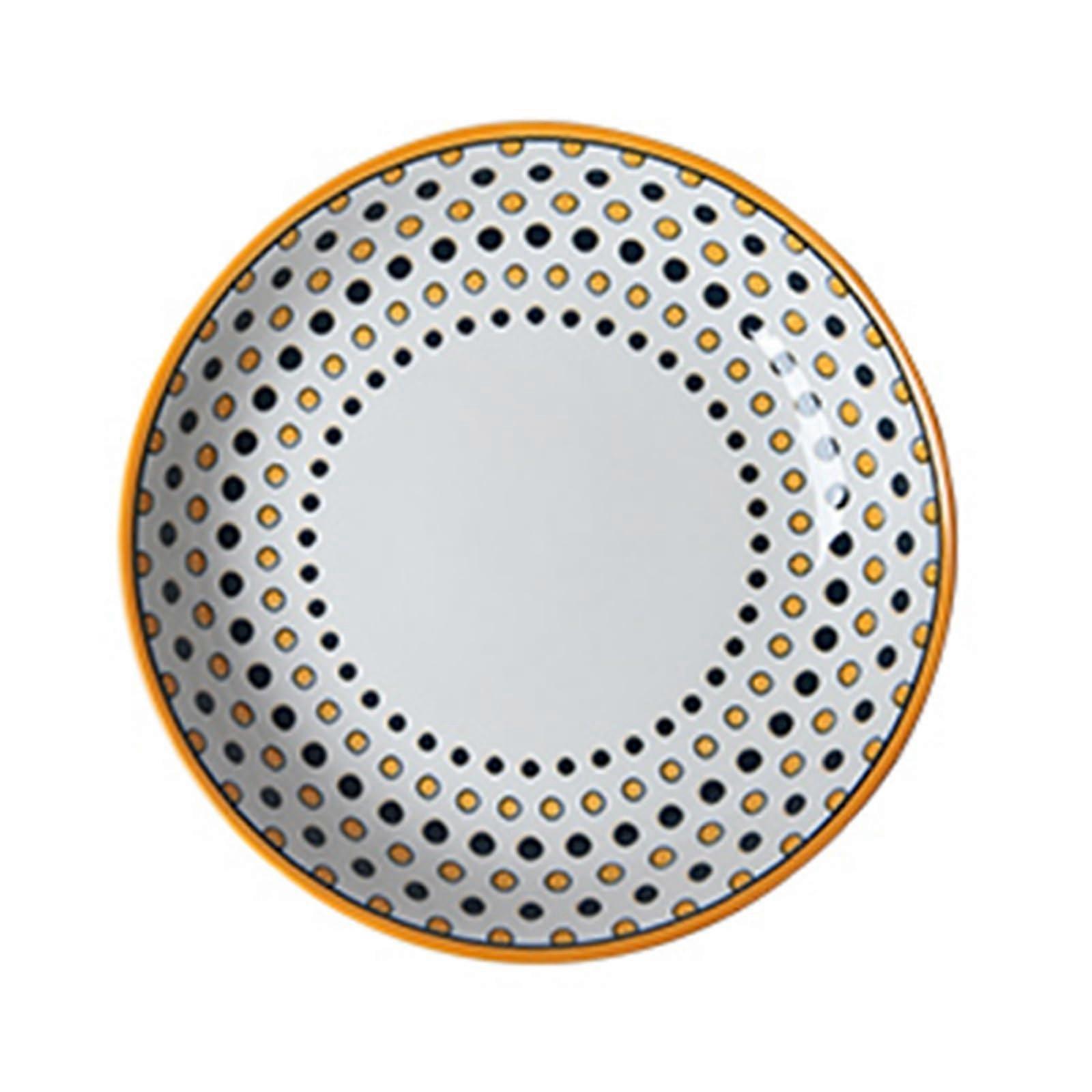 Ceramic Dinner Plate 20cm ScratchResistant Round Shallow Design for Salad Stew and Party Dining