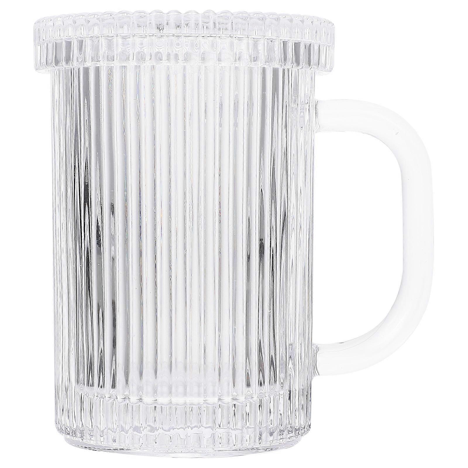 Glass Stripe Cup for Juice Drinking with Transparent Style