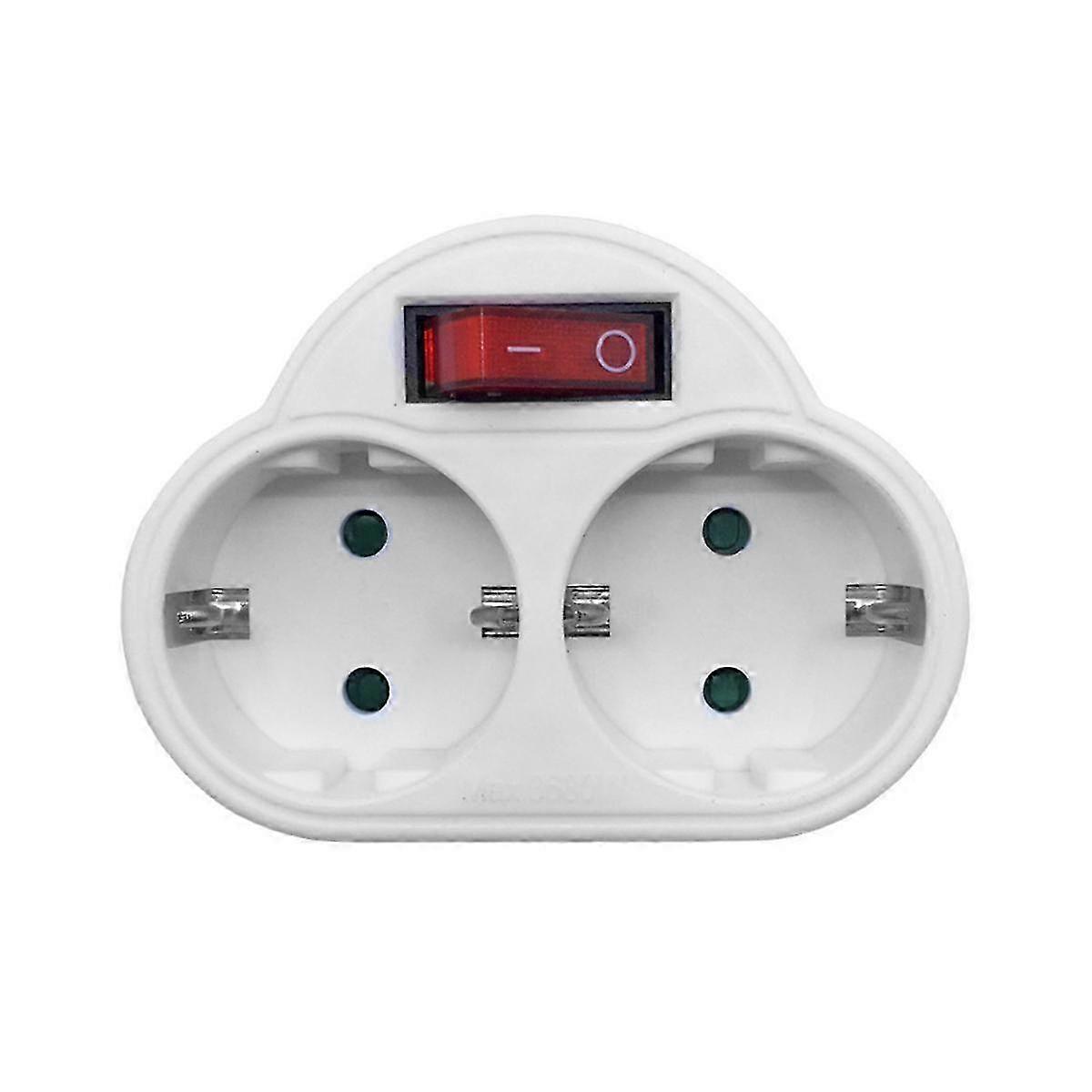 25-26 EU Standard Multiple Plug 250V 16A Double Socket Conversion Socket with Outlet Switch Plug Power Adapter Socket EU Plug