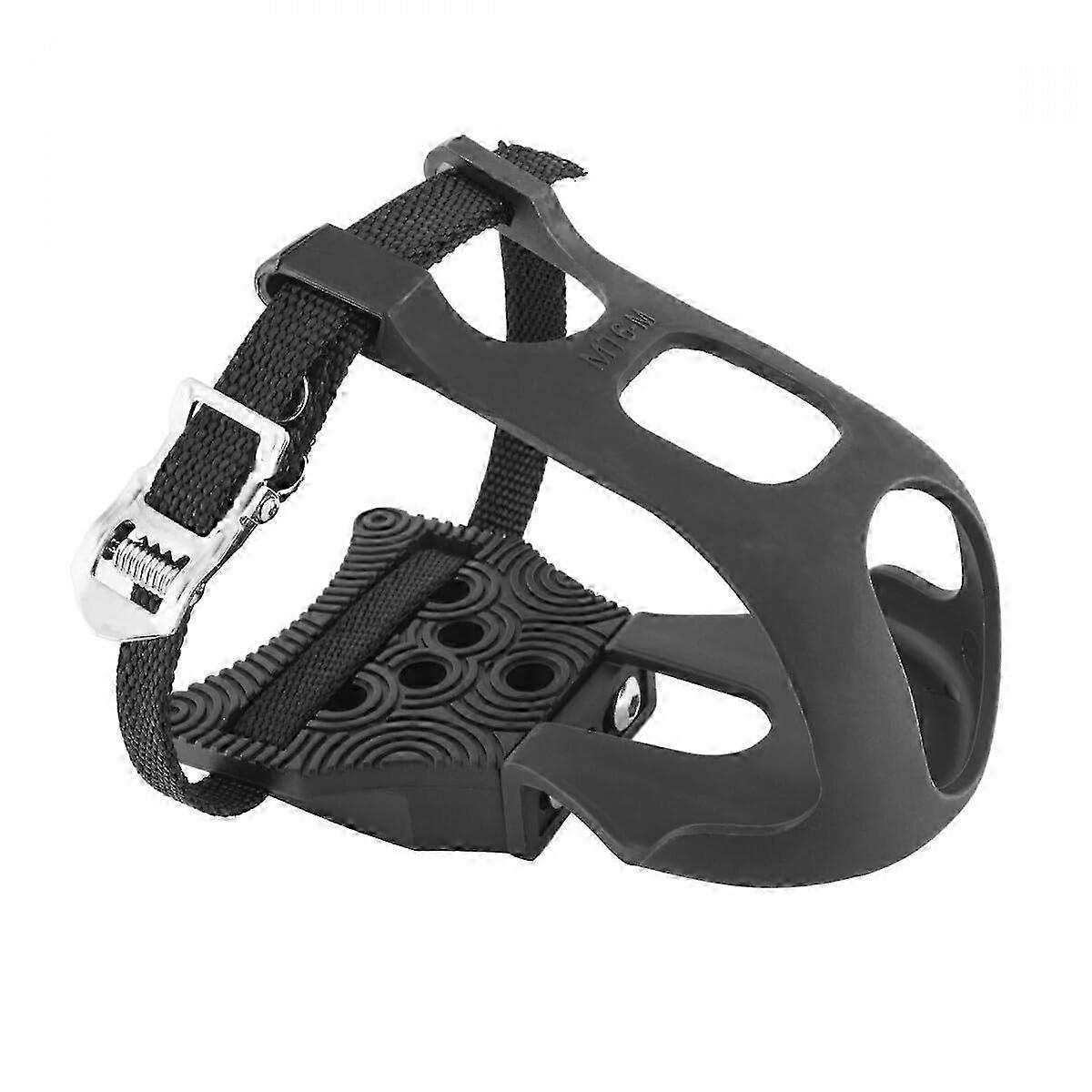 Clipless Adapter Pedal with Adjustable Toe Clips & Straps, Compatible with Standard Cleats, Durable Plastic Construction
