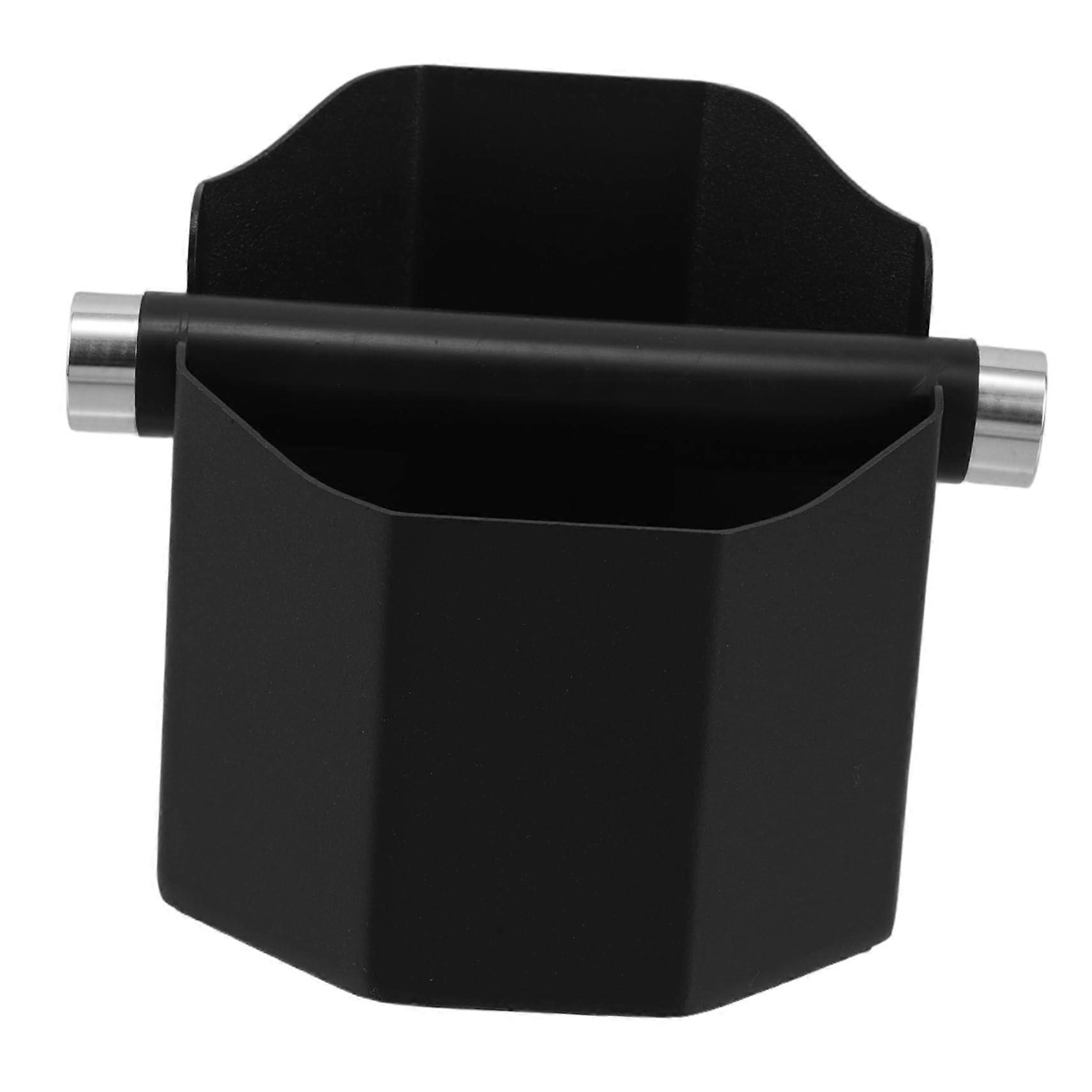 Stainless Steel Coffee Knock Box Compact Espresso Grounds Bin for Easy Disposal Black