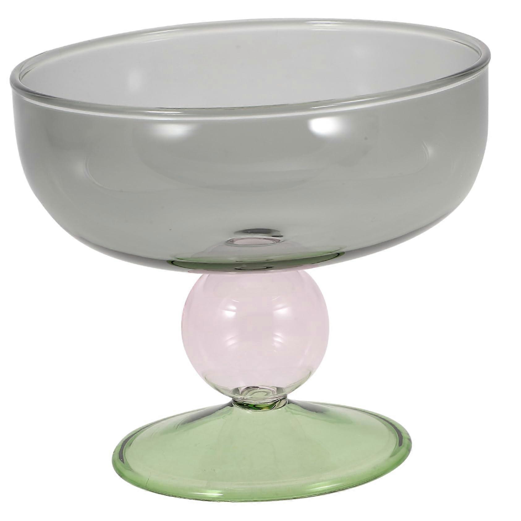 Glass Dessert Bowl with Creative Footed Design for Ice Cream, Pudding and Fruit Salad Serving