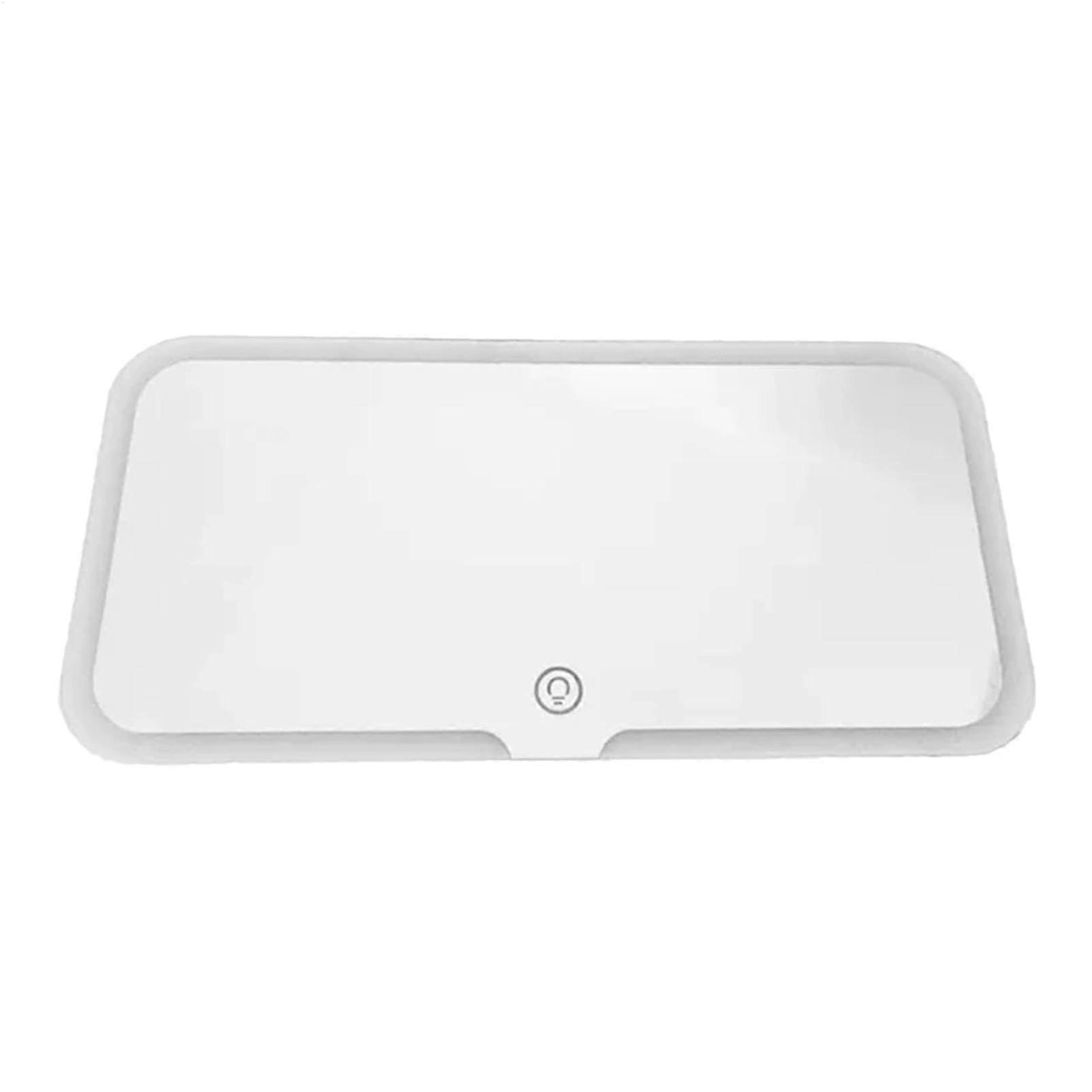 LED Car Vanity Mirror with Lights, Rechargeable Sun Visor Makeup Mirror, 3 Color Modes, Touch Control