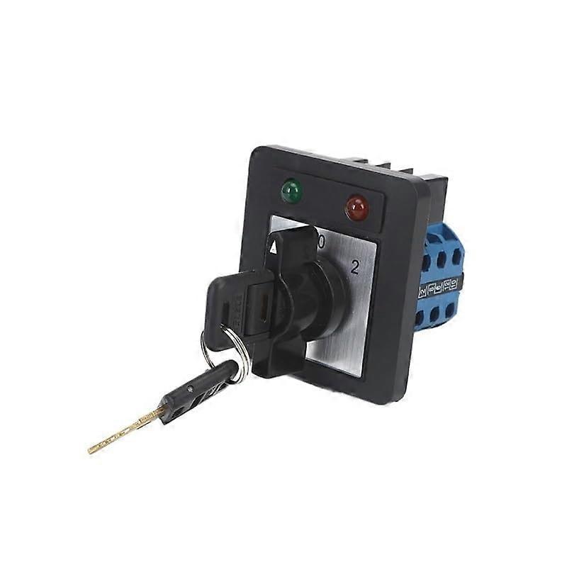 20A 3 Pole Rotary Cam Switch with Key Lock and Light, 12 Position Industrial Selector Control