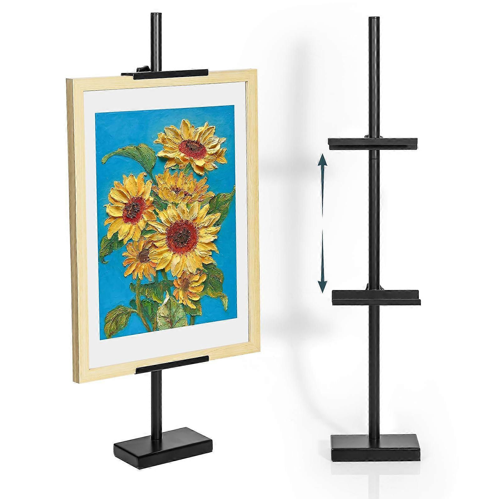 Adjustable Metal Tabletop Easel 29 Inch with Weighted Base, RustResistant Display Stand for Artwork