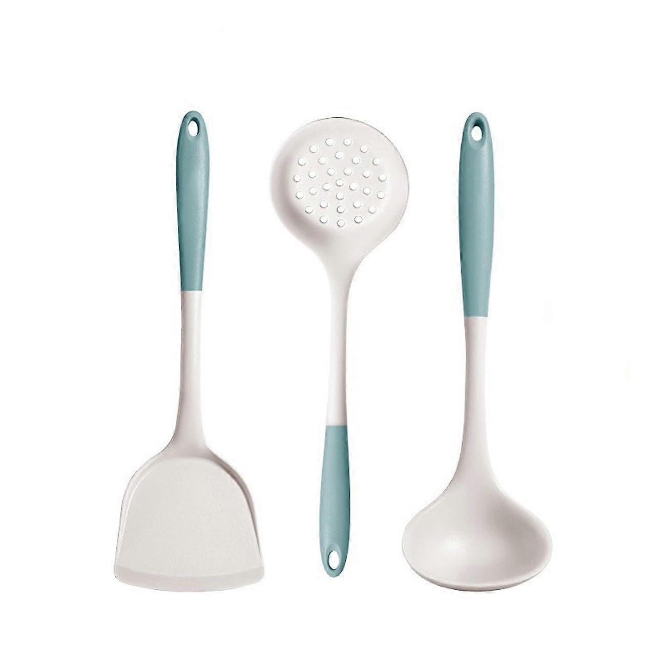 3PCS Silicone Kitchen Utensils Set, Heat Resistant Nonstick Cooking Tools with NonScratch Tips