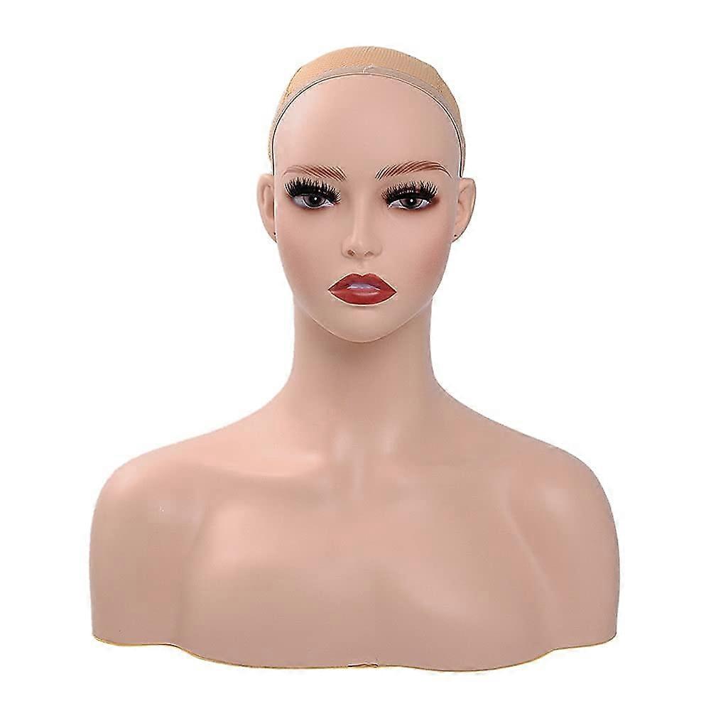 Mannequin Head with Shoulders for Wigs, Realistic Bust Form for Styling and Makeup Display