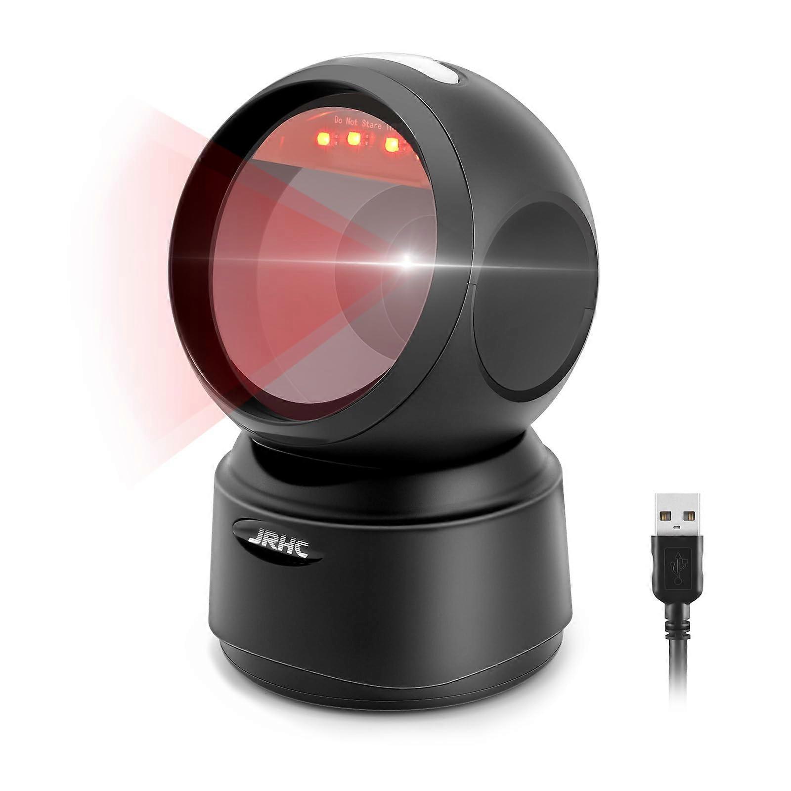 Desktop Barcode Scanner with Smart Infrared Sensing, Hands 1D 2D QR Code Reader USB Wired