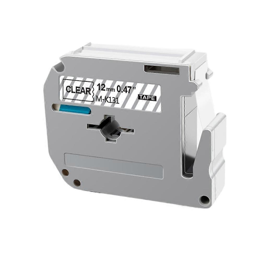 12mm Black on Clear Label Maker Tape Compatible with Brother MK Models, Strong Adhesion, Durable Printing