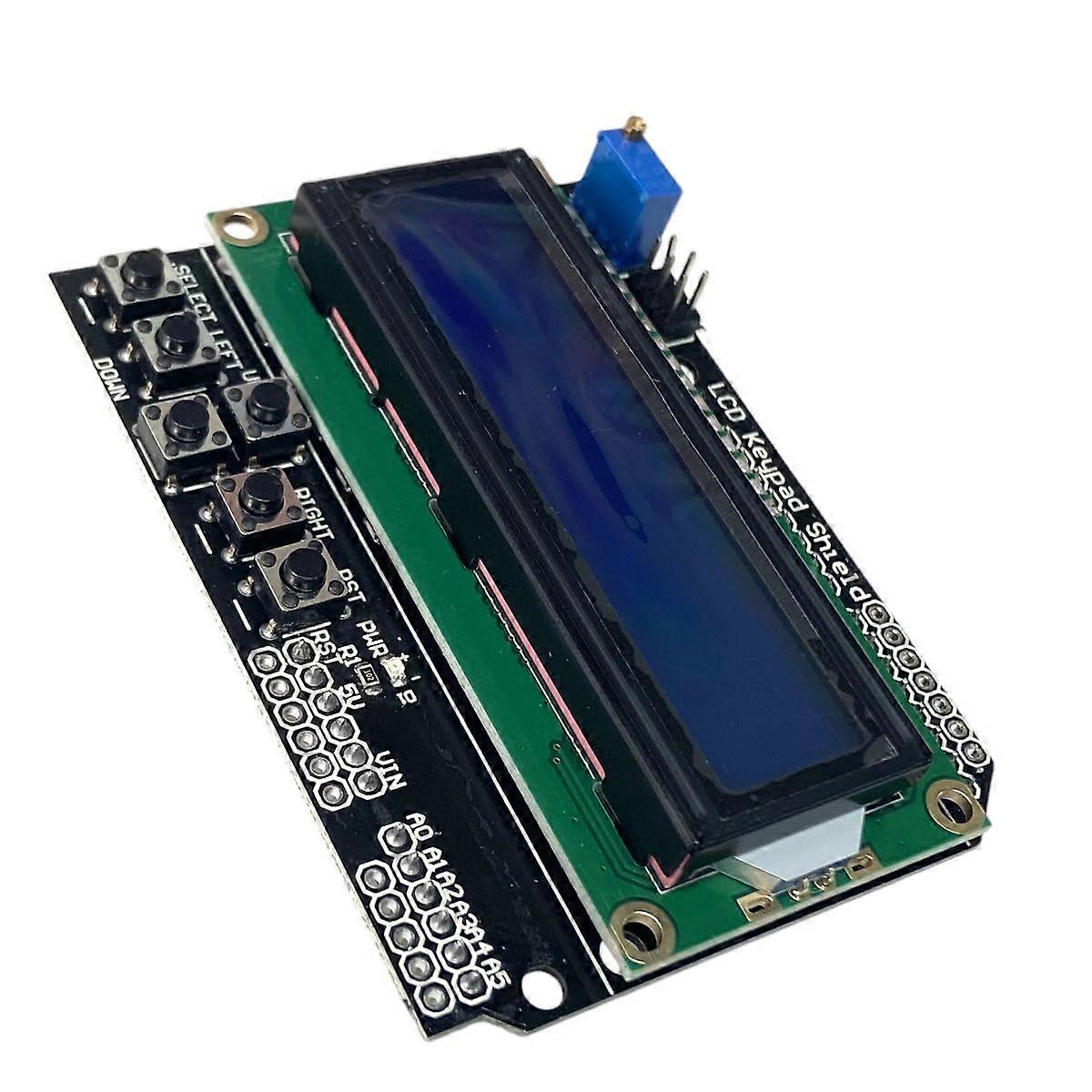 LCD Keypad Shield 1602 Character LCD Display for Arduino Projects with Extra I/O Expansion