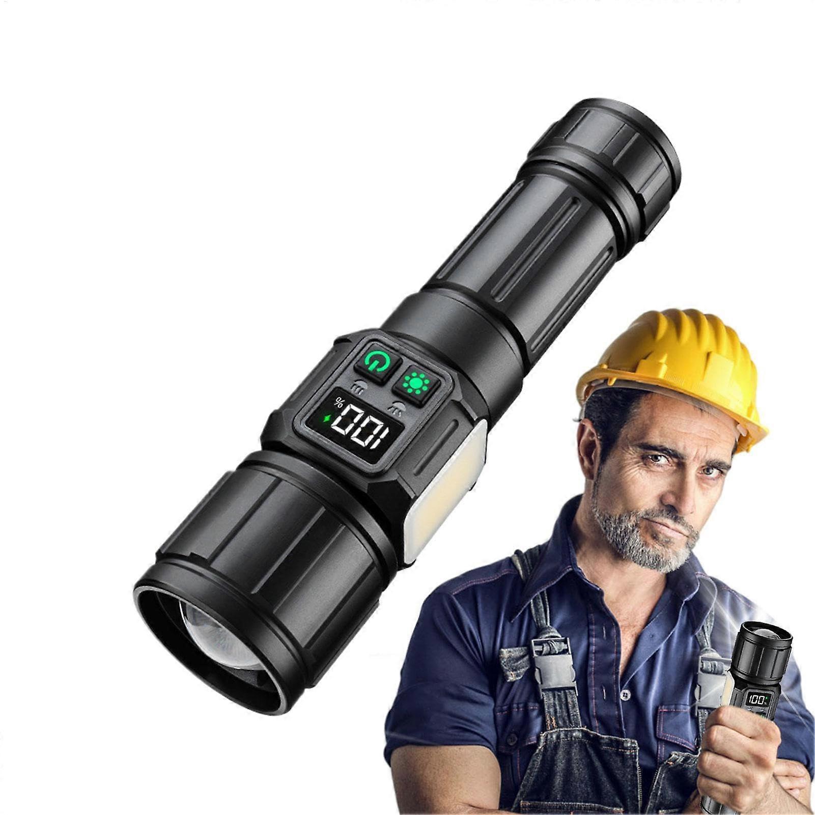 Rechargeable LED Flashlight 2000 Lumens Super Bright, 1200m Long Range, Waterproof for Camping