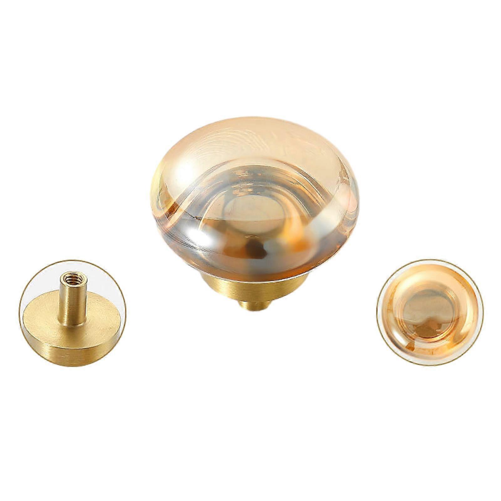 Champagne Crystal Cabinet Knobs 4 Pack with Durable Metal Base, Elegant Round Drawer Pull Handles