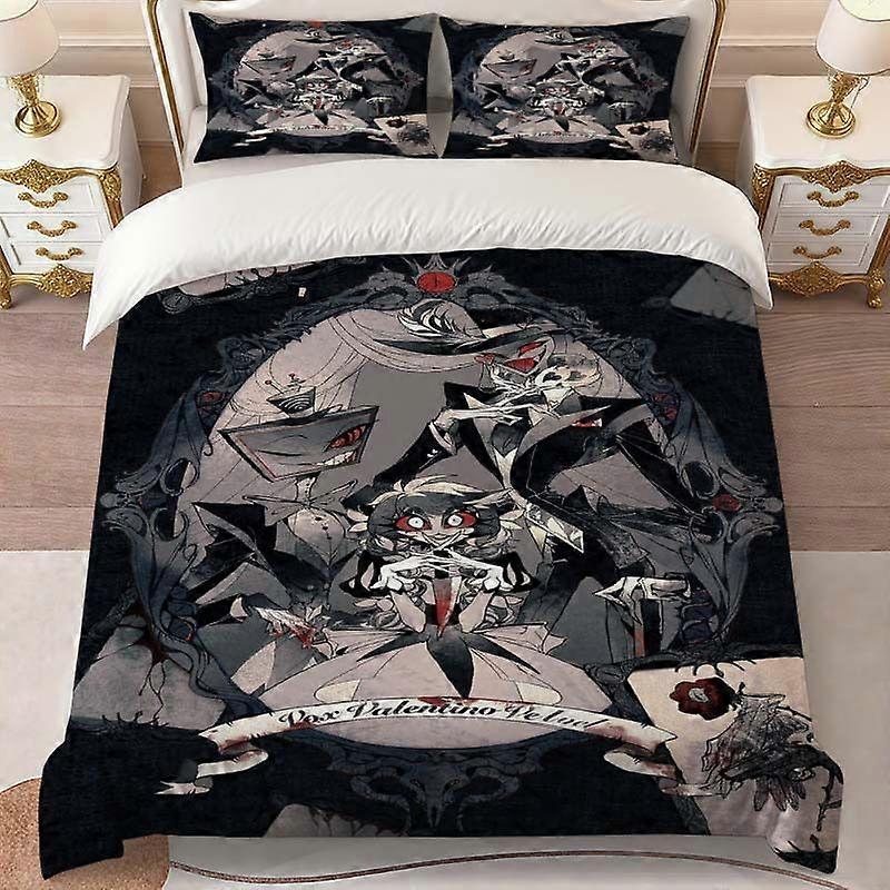 Vees Hell Combination Pattern Bedding Set  1 Duvet Cover + 2 Pillowcases MultiColor Print