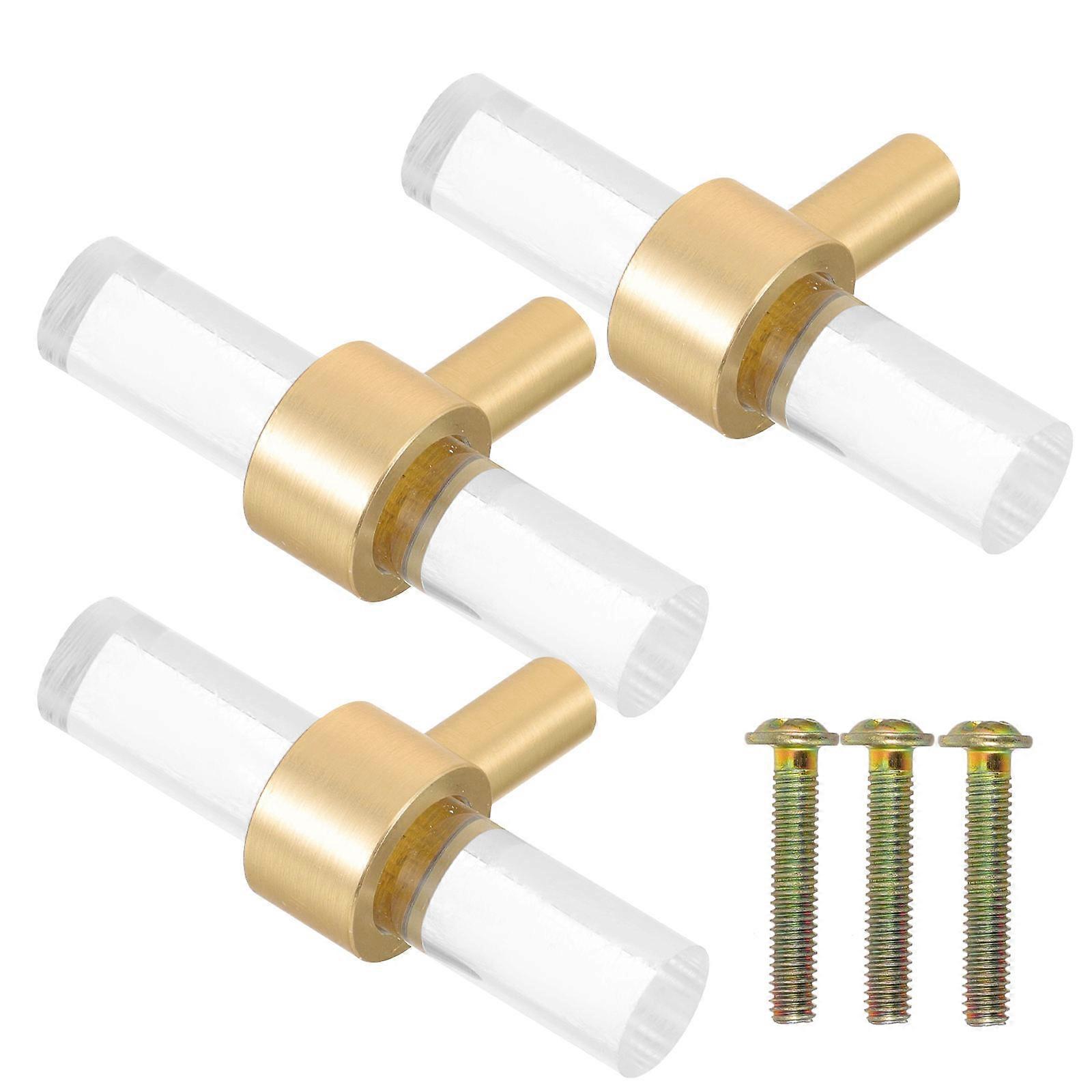 3Pcs Acrylic Cabinet Pulls for Drawer Handles Transparent Stylish Hardware
