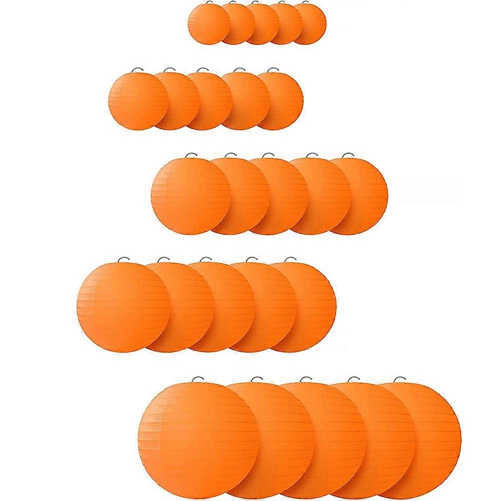 Orange Hanging Paper Lantern Decor for Birthday Wedding 25Pcs