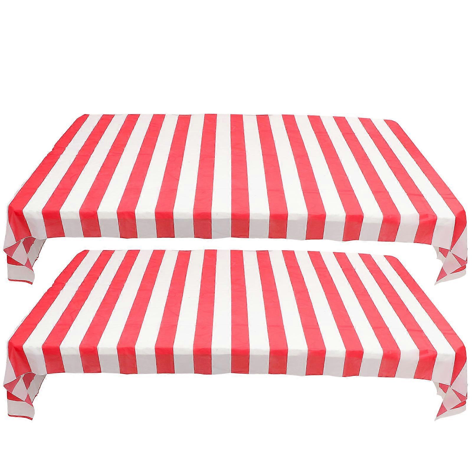 Birthday Party Tablecloth Red Circus Decorative Table Cover 2Pcs