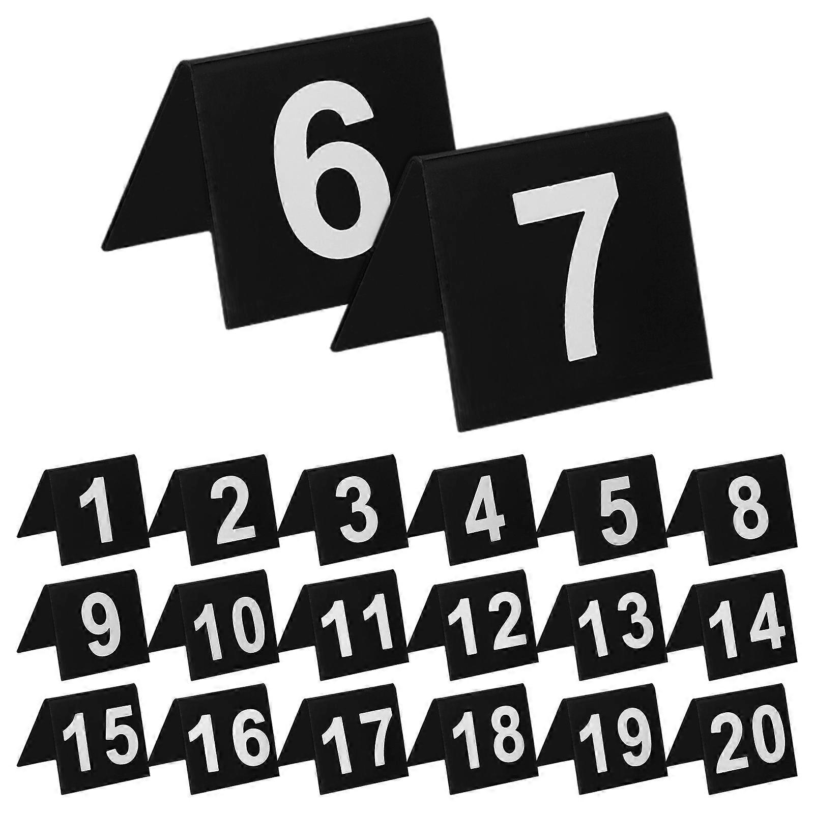 Table Number Signs Black Acrylic for Wedding Reception 20Pcs Pack