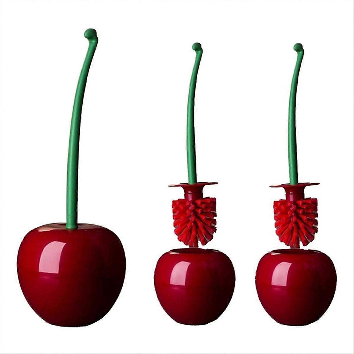 3PCS Cherry Toilet Brush Bathroom Brush Cleaner