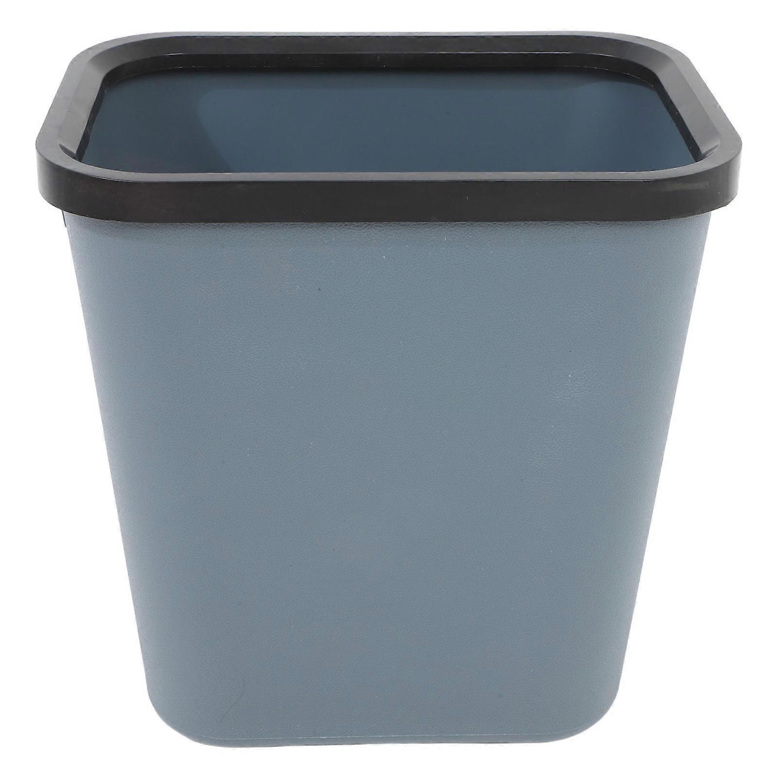 Trash Can Thick Plastic Garbage Bin for Storage Use 2Pcs Grey