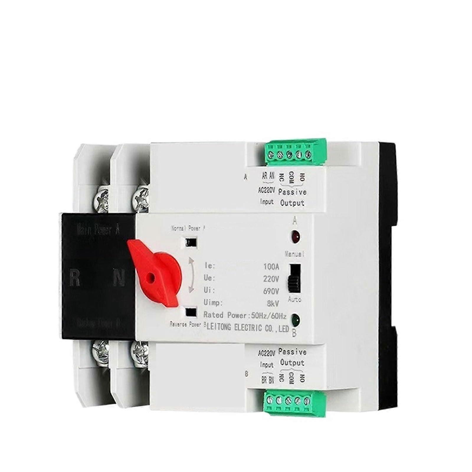 3P 100A Automatic Transfer Switch for Three Phase Power with Millisecond Power Switching and Compact Panel Installation