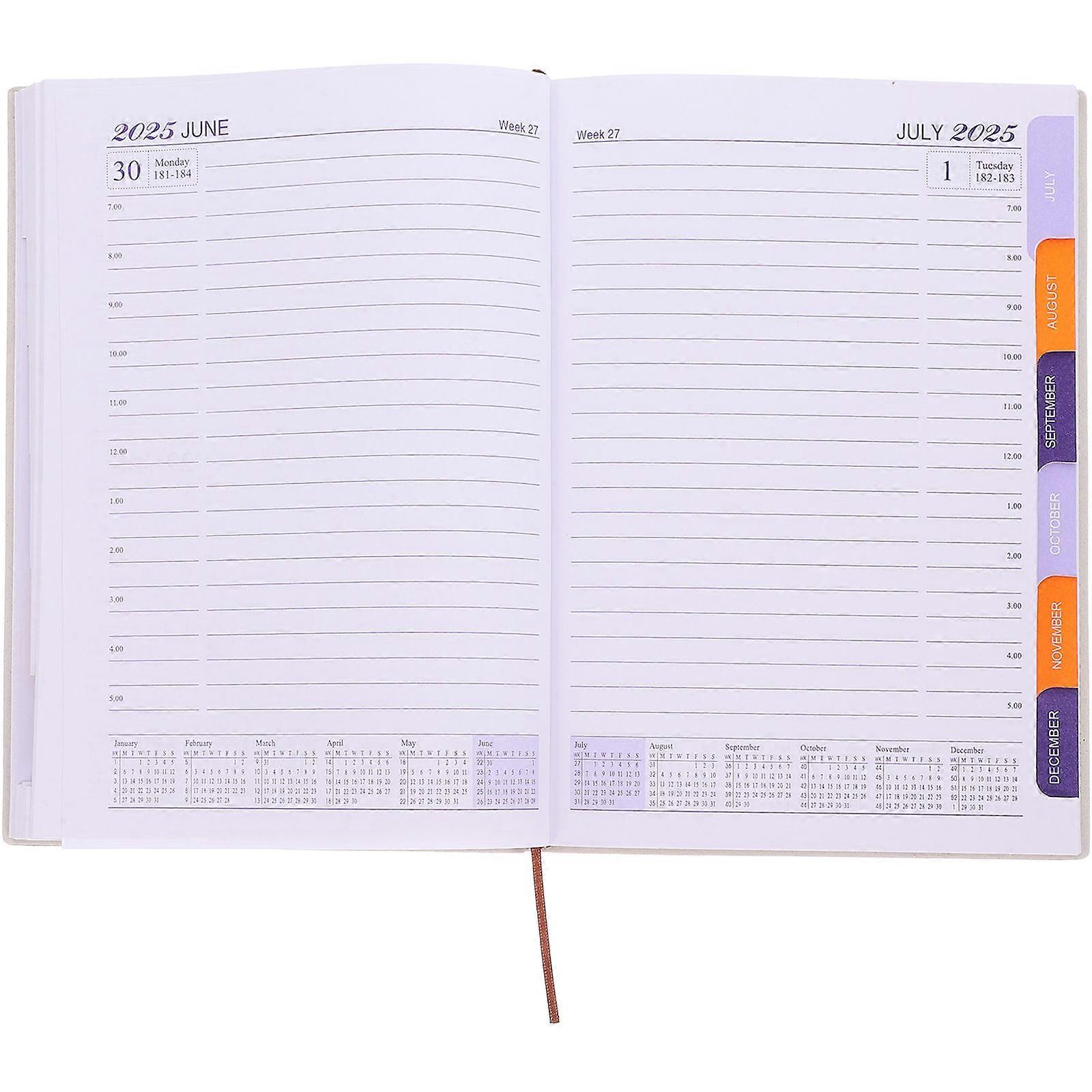 Black Daily Planner Notebook for Writing Use 2Pcs Multi-Function Schedule Book