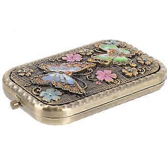 1pc Creative Double-faced Foldable Portable Makeup Mirror Vintage Makeup Mirror ( Random Style )