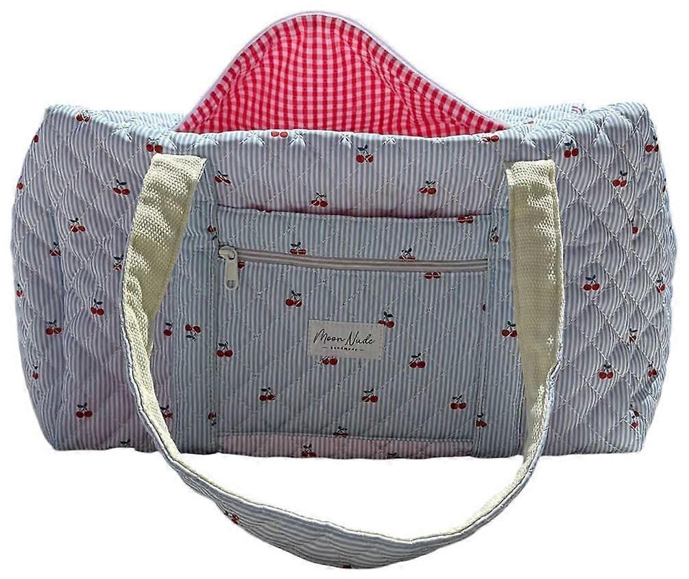 Moon Nude Cherry Large Duffel Bag - Blue/White/Red