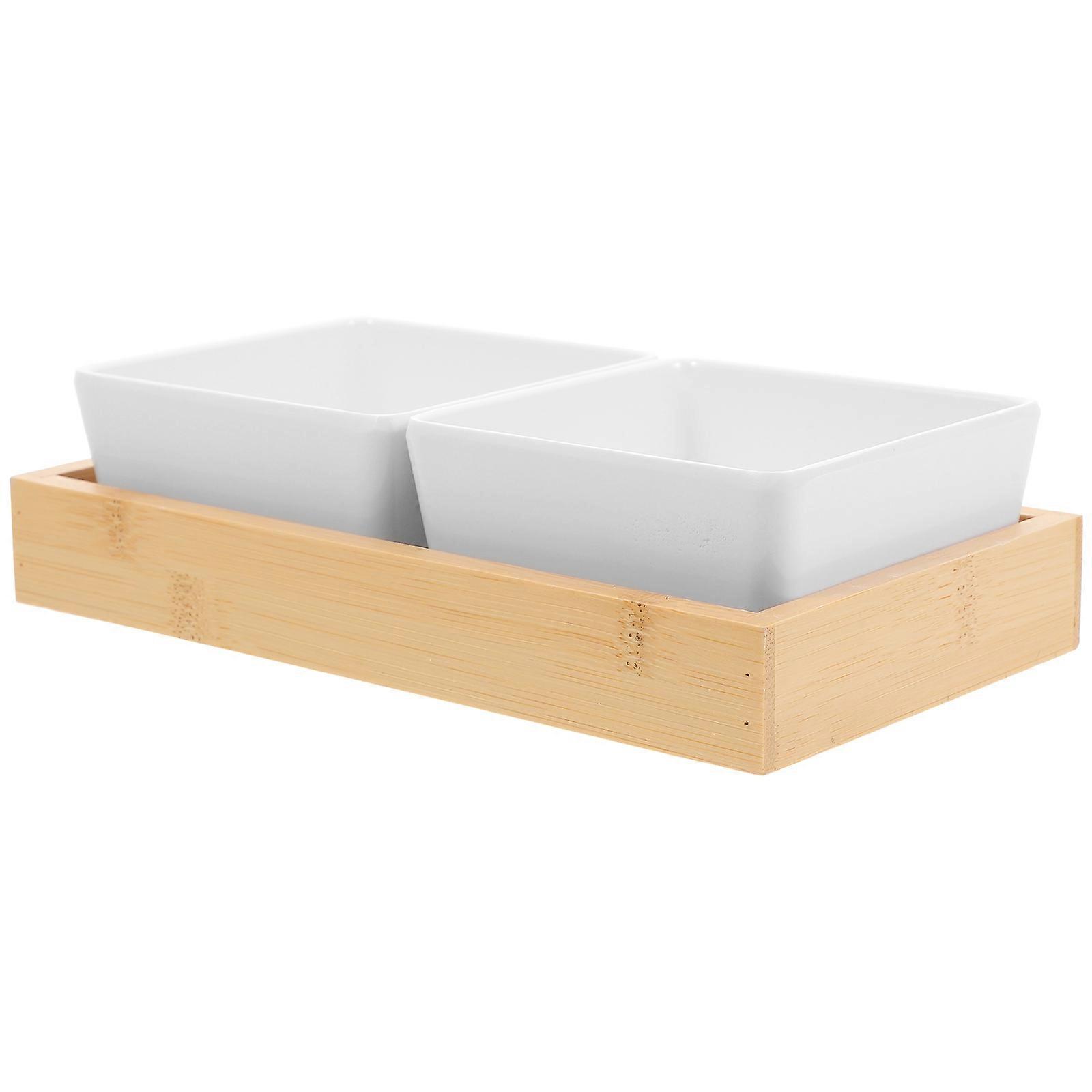 Dried Fruit Box Dessert Dish for Storage 2Sets White Removable Storage Container