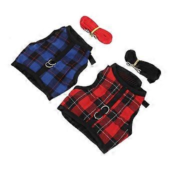 Pet Traction Rope Rabbit Harness Decorative Clothing with Leash 2Sets