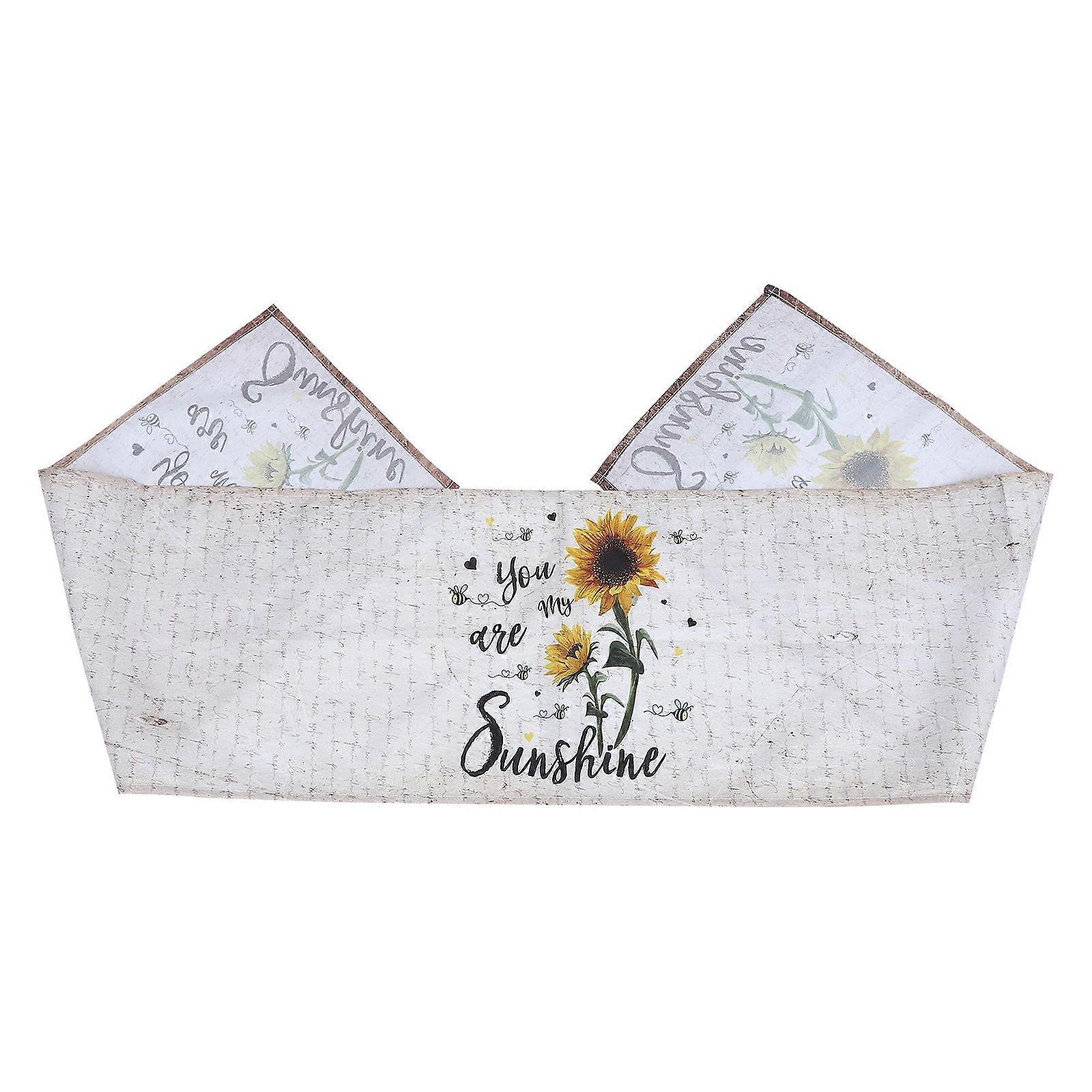 Beige Table Runner for Decor 1Pcs Sunflower Pattern Delicate Tablecloth
