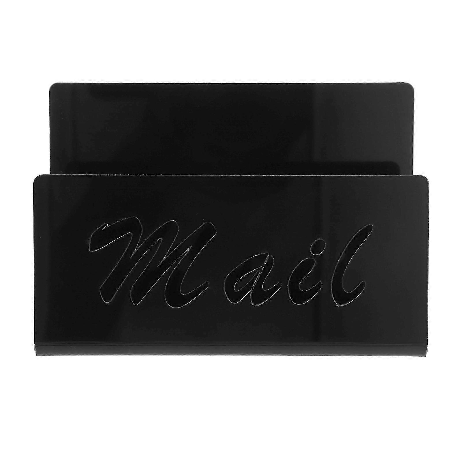 Black Acrylic Mail Storage Rack 2Pcs For Bathroom Use With Rectangular Structure Designed For Efficient Desk Organization