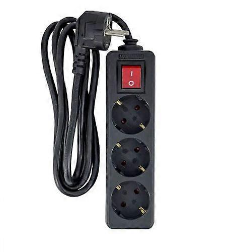 MicroConnect 3-way Schuko Socket on/off switch 1.5M Black