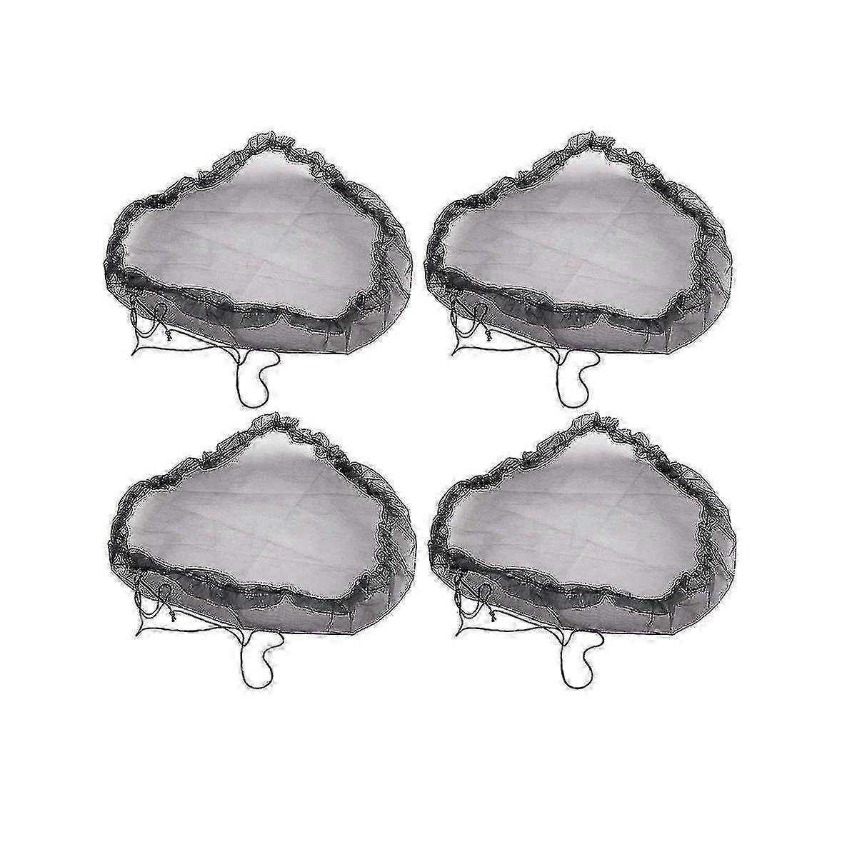 4 Pack Rain Barrel Net Covers - Leaf Resistant Rain Barrel Net Covers With Drawstring