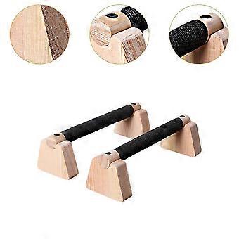 2Pcs Wooden Push Up Bars, Non Slip Parallettes for Adults, Home Workout Strength Training Set