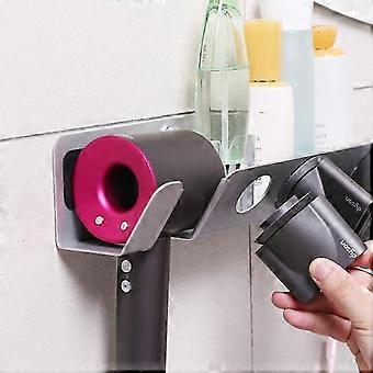 Hair Dryer Wall Mount with Hook, Bathroom Storage Rack, Galvanized Steel, Compatible with Dyson Supersonic Hair Dryer
