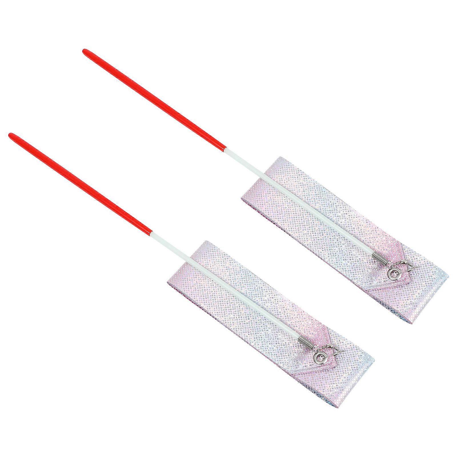 2Pcs Barn Shining Gymnastikk Streamers for Performance Competition