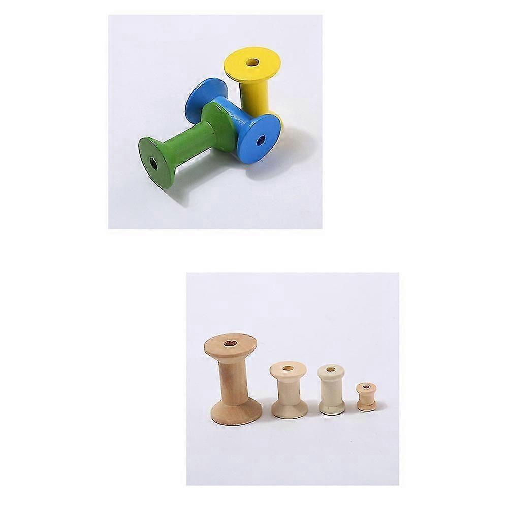 20Pcs Wooden Thread Spools for Sewing & DIY Crafts