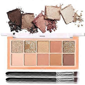 Nude-Lidschattenpalette mit 10 matten und schimmernden Farben, wasserfest, hochpigmentiert, ideal für unterwegs