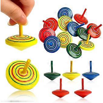 Wooden Spinning ,20 Pieces Painting Colourful Wood Toys For Children Lh-1