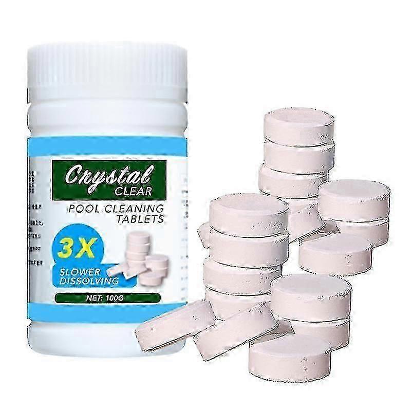100-Pack Pool Cleaning Tablets, Fast-Dissolving Chlorine-Free Formula for Pool Cleaning
