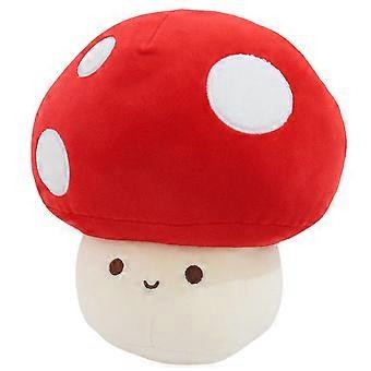Cojín de peluche con forma de hongo rojo para jugar. Lindo cojín decorativo con dibujos animados.