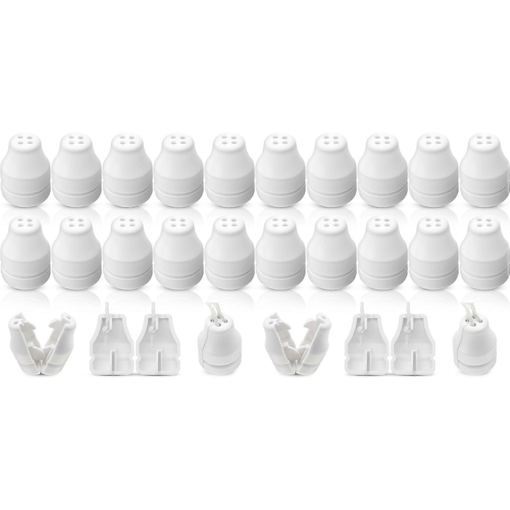 20 Pack Blind Pull Cord Knobs-Anti-Strangulation Breakaway Design (Bell Shape, 4-Hole) Plastic Tabs, Install Fits Blinds